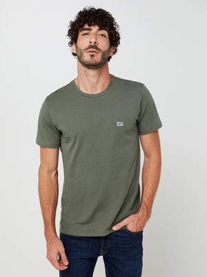 LEE Tee-shirt Manches Courtes Mini Logo 100% Coton Vert kaki