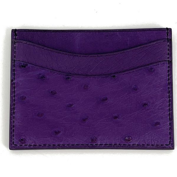 OH MY BAG Porte-cartes En Cuir D'autruche Français Omb Édition Haute-couture Violet