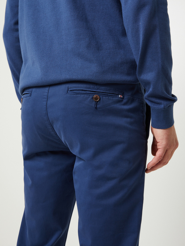 CAMBRIDGE LEGEND Pantalon Chino Ajust Toucher Velout Bleu fonc Photo principale