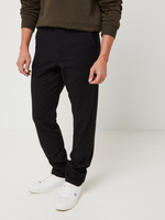 SELECTED Pantalon Chino En Toile Texture Enrichie En Coton Bio, Coupe Slim Noir