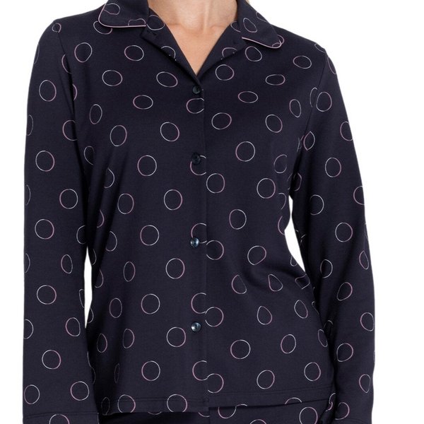 IMPETUS Pyjama Long En Coton Et Modal  Motifs De Bulles Haruki Bleu marine Photo principale