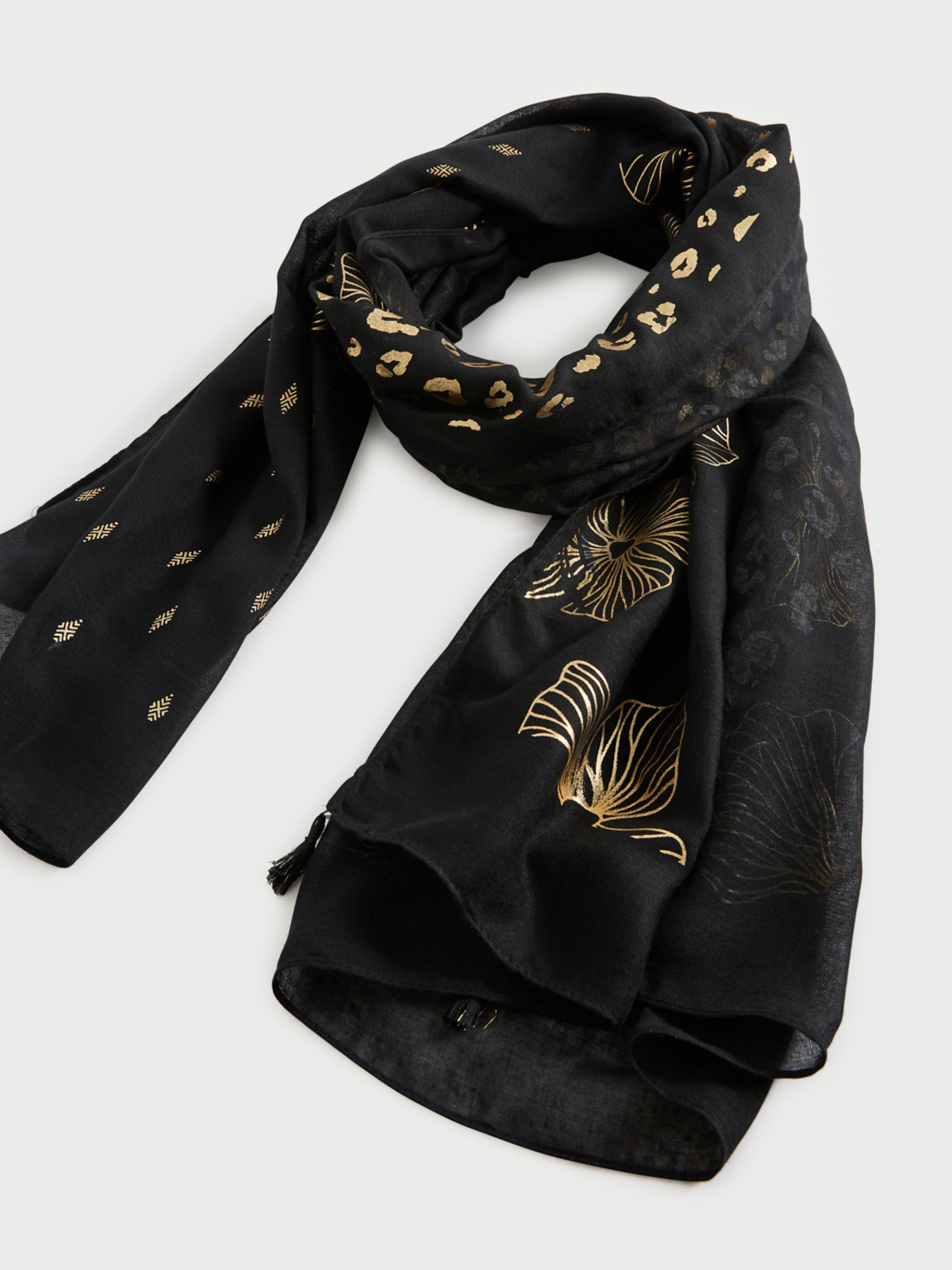 Écharpe noire et blanche écharpe gothique écharpe en soie plumes foulards  peints à la main foulards noirs ornement art nouveau paon noir -  France