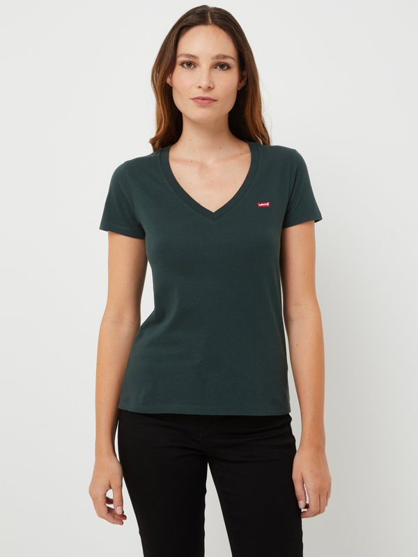 LEVI'S Tee-shirt Uni  Col V Vert 1038547