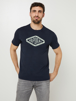 KAPORAL Tee-shirt Manches Courtes En Coton Bio, Grand Logo Signature Flock Noir