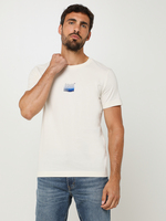 ESPRIT Tee-shirt Manches Courtes Avec Mini Print Flock Sur La Poitrine Blanc cass