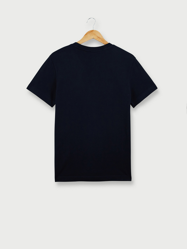 ESPRIT Tee-shirt Manches Courtes Avec Mini Print Flock Sur La Poitrine Bleu marine Photo principale