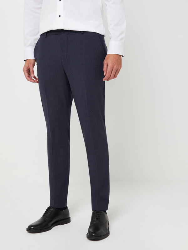 SELECTED Pantalon De Costume En Léger Uni Coupe Slim Bleu marine