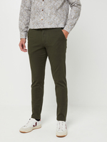SELECTED Pantalon Chino Coupe Slim Coton Stretch Uni Vert kaki