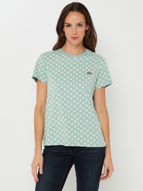 LEVI'S Tee-shirt Coupe Droite Imprim Fleurs Vert Photo principale