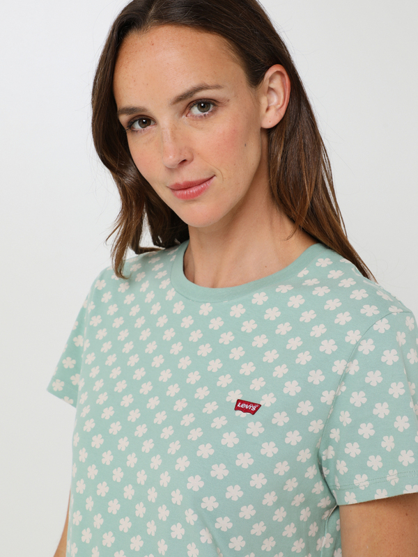 LEVI'S Tee-shirt Coupe Droite Imprim Fleurs Vert Photo principale