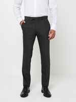 ODB Pantalon Composable Prince De Galles Enrichi En Laine, Coupe Slim Gris