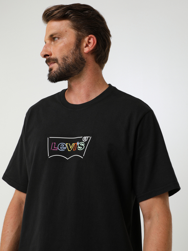 LEVI'S® Tee-shirt Col Rond Avec Logo Batwing Multicolore Embossé Noir