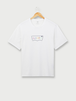LEVI'S® Tee-shirt Col Rond Avec Logo Batwing Multicolore Embossé Blanc