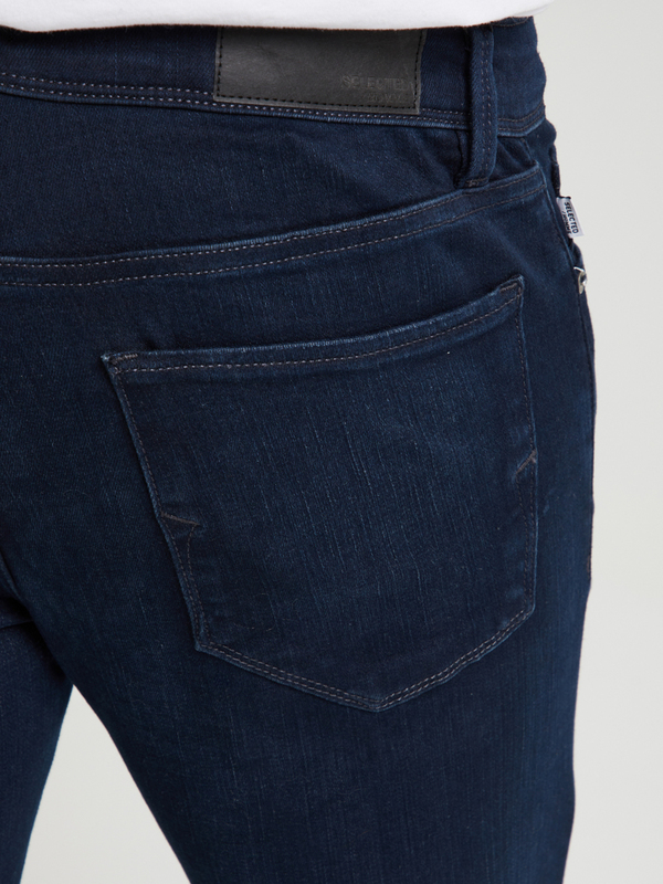 SELECTED Jean 5 Poches En Coton Bio, Coupe Slim Bleu noir Photo principale