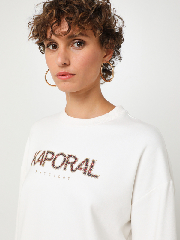 KAPORAL Sweat-shirt Imprim Logo Fleuri  Contour Brillant Blanc Photo principale