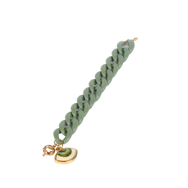VALENTELLE Bracelet À Maillons Vert Olive ?il Protecteur Vert olive