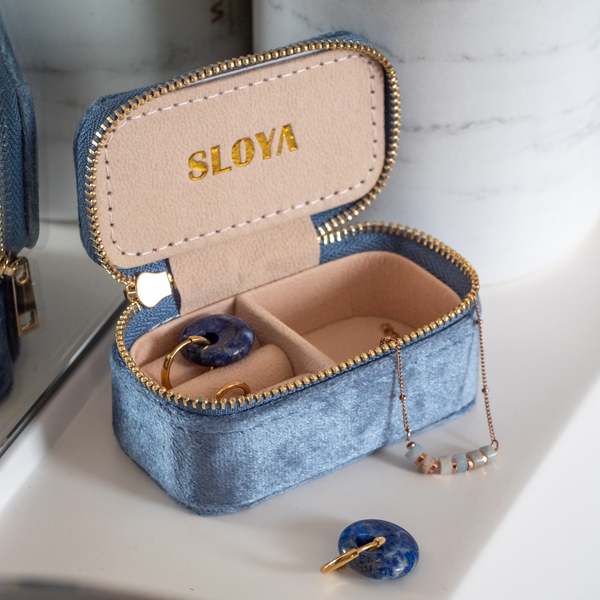 SLOYA Mini Bote  Bijoux Velours Bleu Horizon Bleu Horizon Photo principale