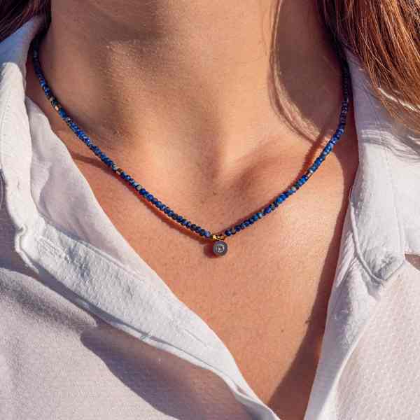 SLOYA Collier, Bracelet Et Boucles D'oreilles Lumia En Pierres Lapis-lazuli Bleu fonc Photo principale
