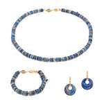 SLOYA Collier, Bracelet Et Boucles D'oreilles Blima En Pierres Lapis-lazuli Bleu