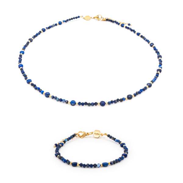 SLOYA Collier Et Bracelet Paloma En Pierres Lapis-lazuli Bleu foncé