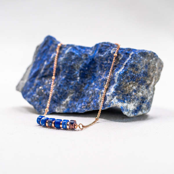 SLOYA Collier, Bracelet Et Boucles D'oreilles Piana En Pierres Lapis-lazuli Bleu fonc Photo principale