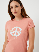 LEVI'S Tee-shirt Manches Courtes  Motif Peace And Love Fleuri Rouille