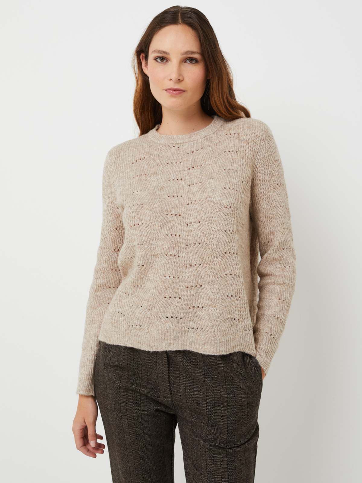 Only pull beige femme