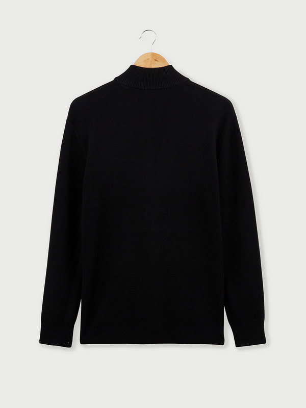 ESPRIT Gilet Zipp En Jersey Fine Jauge Uni 100% Coton Noir Photo principale