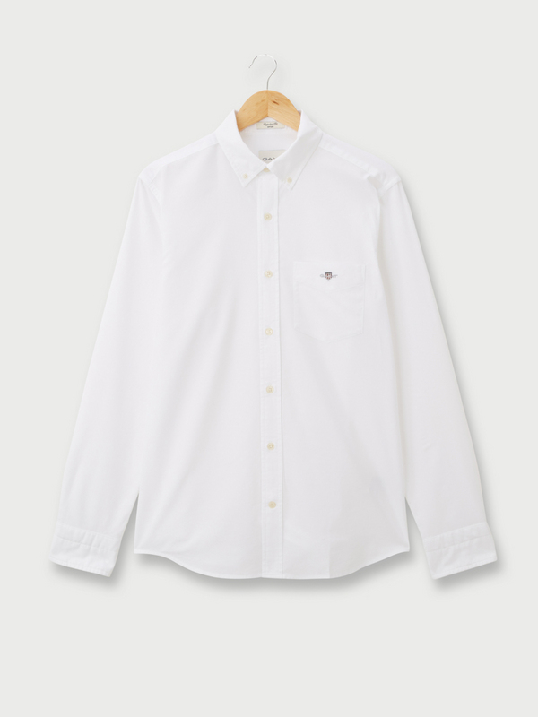 GANT Chemise Sportswear Oxford Unie Coupe Droite 100% Coton Blanc 1040620