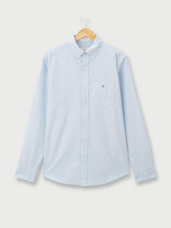 GANT Chemise Sportswear Oxford Unie Coupe Droite 100% Coton Bleu ciel