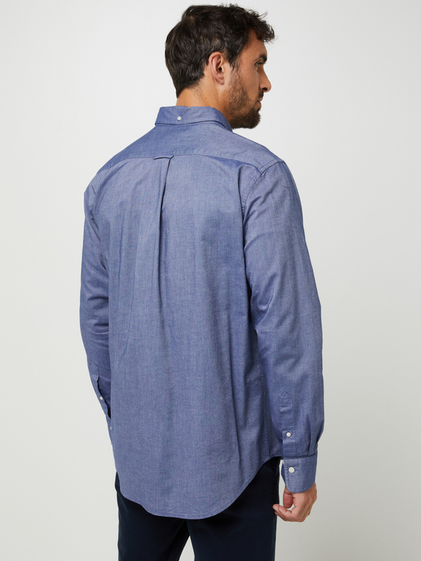 GANT Chemise Sportswear Oxford Unie Coupe Droite 100% Coton Bleu Photo principale
