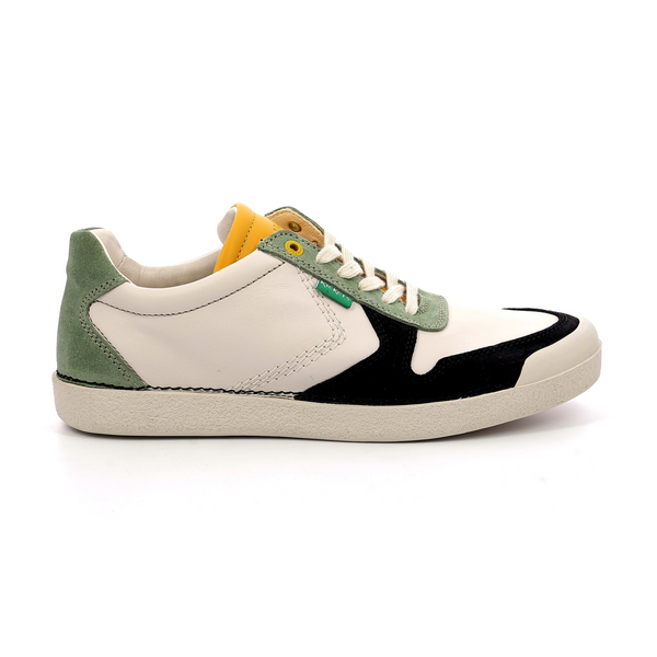 KICKERS Sneakers Basses Cuir Kick Trecky Vert/blanc 1041106