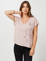 LES PTITES BOMBES Tee-shirt Loose Dcor toiles Strasses Rose