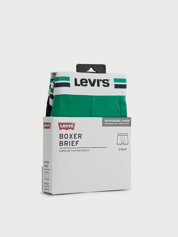 LEVI'S® Lot De 2 Boxers Assortis Avec Coton Biologique Vert 1041343