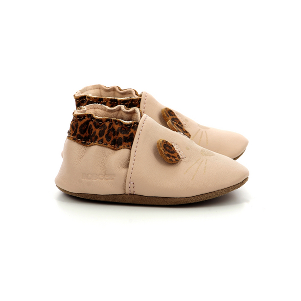 ROBEEZ Chaussons Cuir Robeez Leo Mouse Rose 1042095