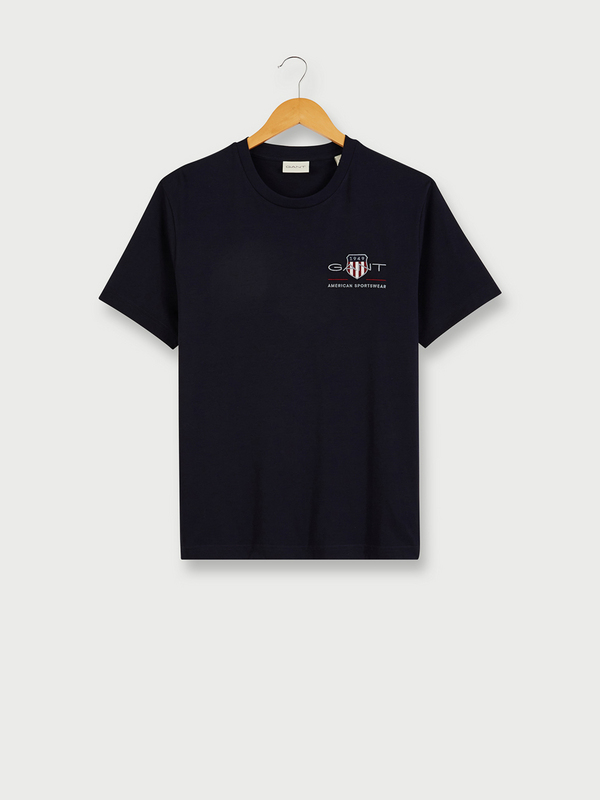 GANT Tee-shirt 100% Coton Chin Mini Logo Brod Bleu marine 1043148