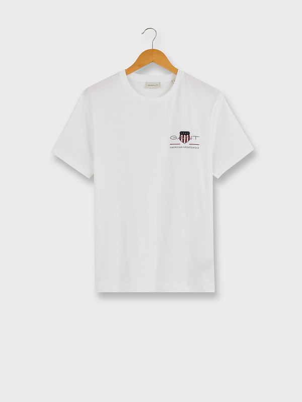GANT Tee-shirt 100% Coton Chin Mini Logo Brod Blanc 1043148