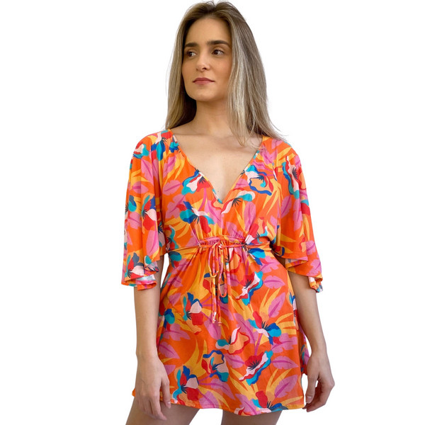 RIO DE SOL Robe D't Orange Bloom Mini Dress - Rio De Sol Orange Bloom 1044104