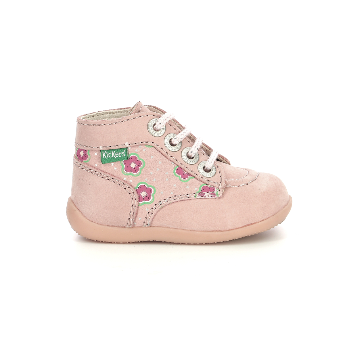 Kickers boots, bottines rose flower fille