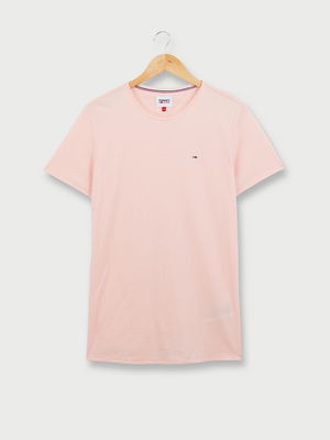 TOMMY JEANS Tee-shirt Polycoton, Mini Logo Rose clair