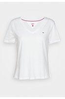 TOMMY JEANS Tshirt En Coton Bio Avec Logo  -  Tommy Jeans - Femme YBR White