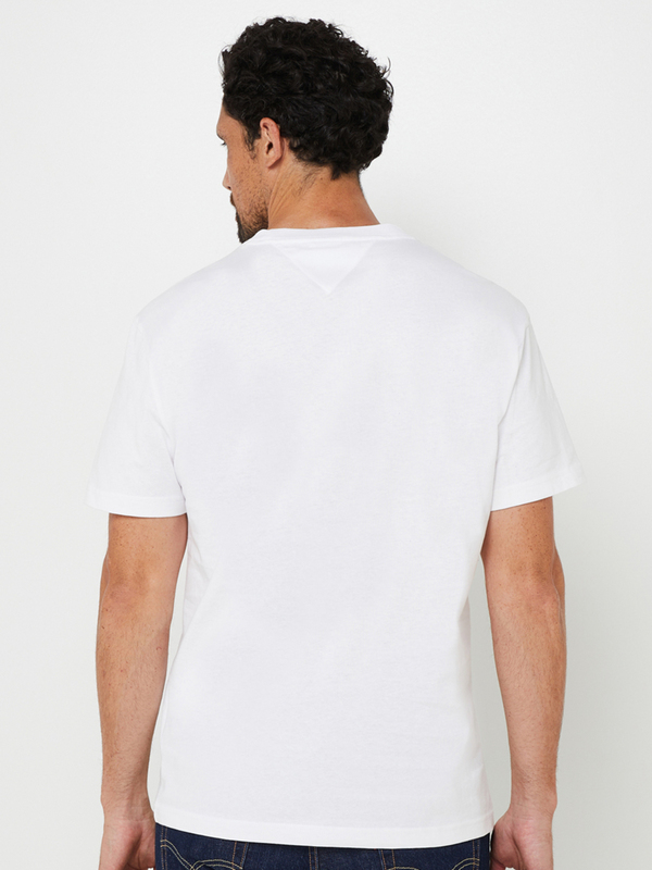 TOMMY JEANS Tee-shirt En Jersey Uni En Coton Recycl, Logo Signature Blanc Photo principale
