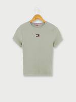 TOMMY JEANS Tee-shirt Col Rond, Manches Courtes En Maille Ctele Vert
