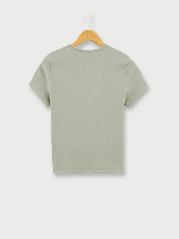 TOMMY JEANS Tee-shirt Col Rond, Manches Courtes En Maille Ctele Vert Photo principale