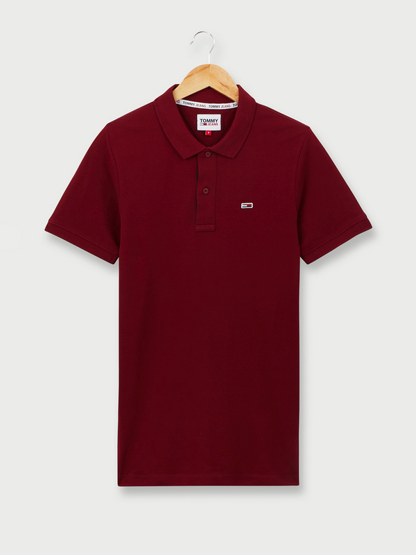 TOMMY JEANS Polo En Piqué De Coton, Mini Logo Rouge