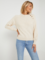 ONLY Pull Col Rond paule Boutonne Beige