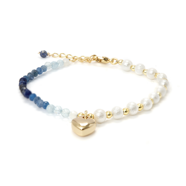 LUXENTER Bracelet Luxenter Janab En Cristal Bleu Et Or Jaune 18 Carats bleu 1045980