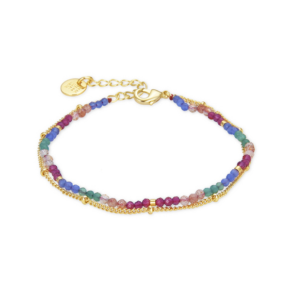 LUXENTER Bracelet Luxenter Aiel Cristal Multicolore Finition Or Jaune 18 Carats MULTICOULEUR 1045981
