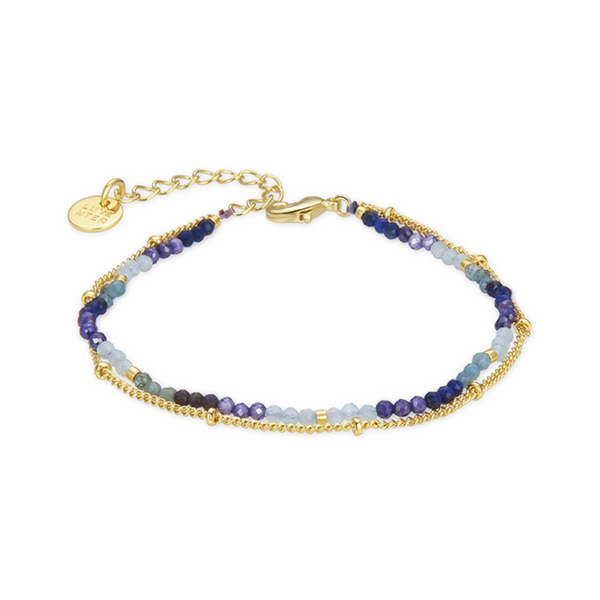 LUXENTER Luxenter Aiel, Bracelet En Cristal Bleu Fonc Plaqu Or Jaune 18 Carats MULTICOULEUR 1045987