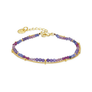 LUXENTER Bracelet Luxenter Aiel Cristal Violet Finition Or Jaune 18 Carats MULTICOULEUR